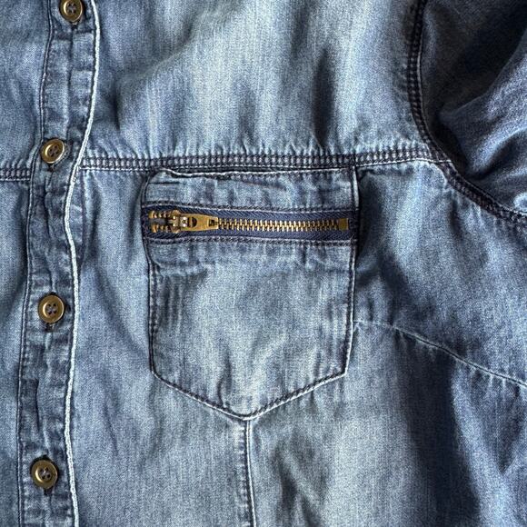 Blue Age Jeans M Denim Button Up Shirt - Picture 5 of 6